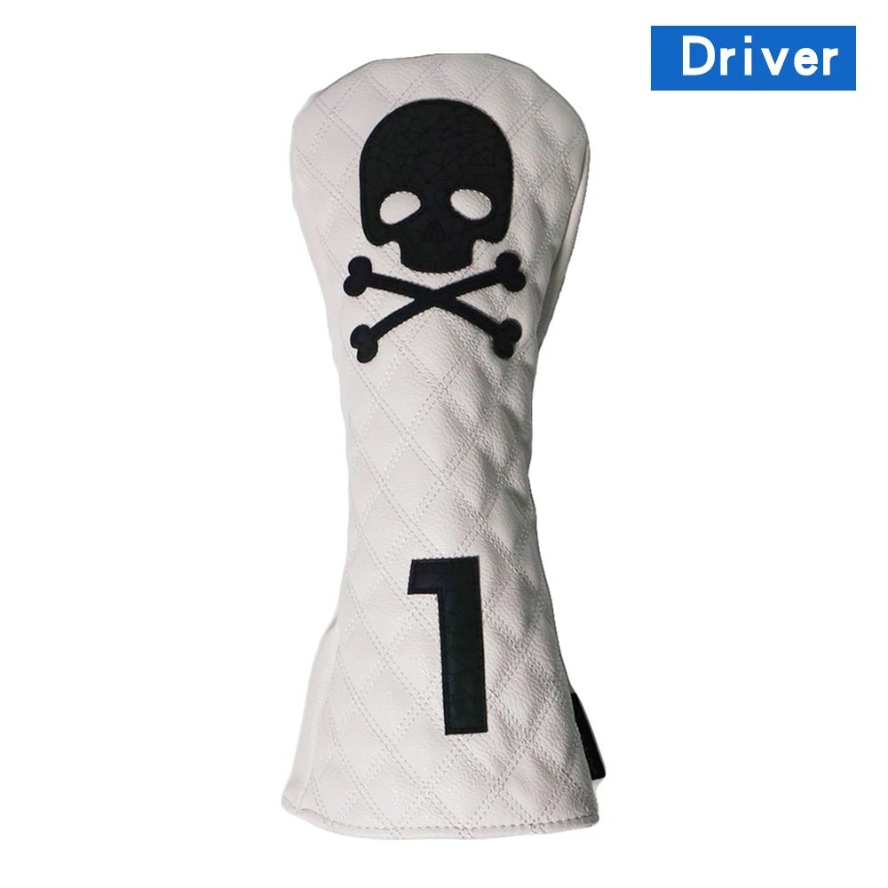 Golf Skull Pattern Soft Durable Golf Club Covers - White for Driver F - Club Rehab