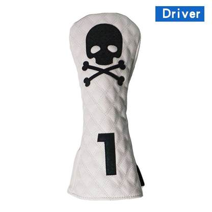 Golf Skull Pattern Soft Durable Golf Club Covers - White for Driver F - Club Rehab