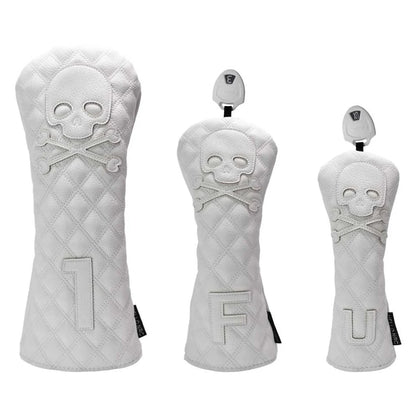Golf Skull Pattern Soft Durable Golf Club Covers - White 13UT - Club Rehab