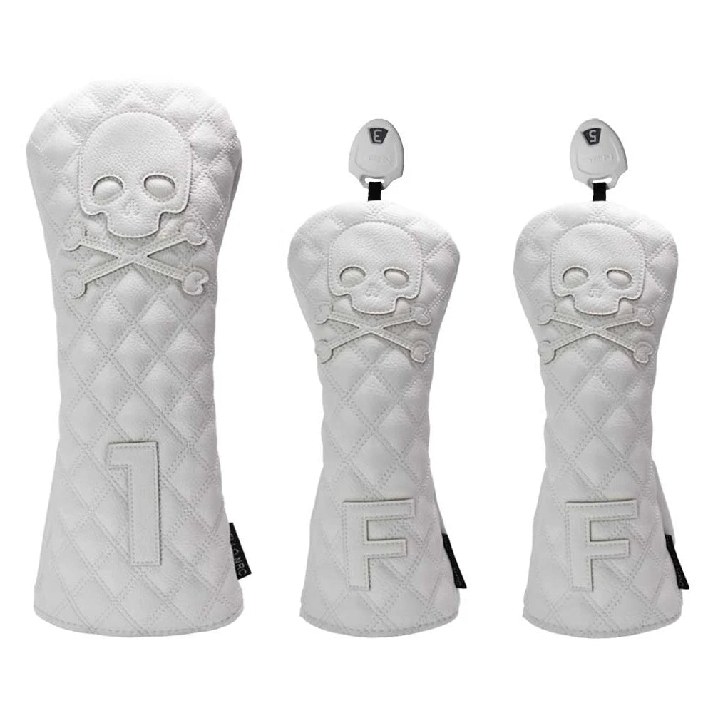 Golf Skull Pattern Soft Durable Golf Club Covers - White 135 - Club Rehab