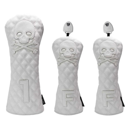 Golf Skull Pattern Soft Durable Golf Club Covers - White 135 - Club Rehab