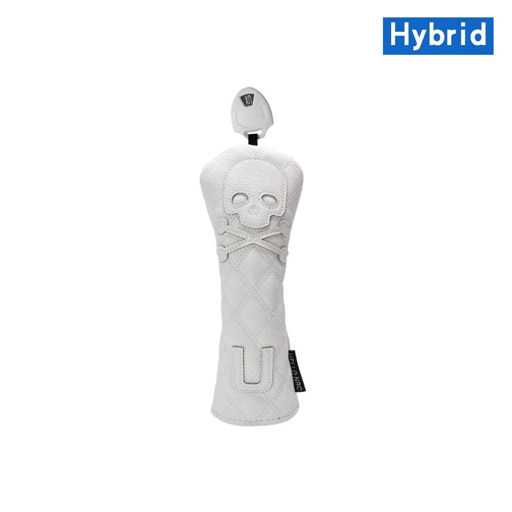Golf Skull Pattern Soft Durable Golf Club Covers - White for Hybrid - Club Rehab
