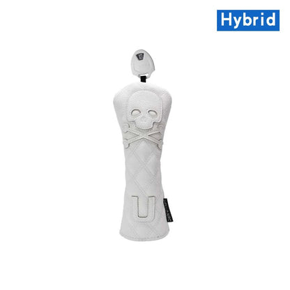 Golf Skull Pattern Soft Durable Golf Club Covers - White for Hybrid - Club Rehab