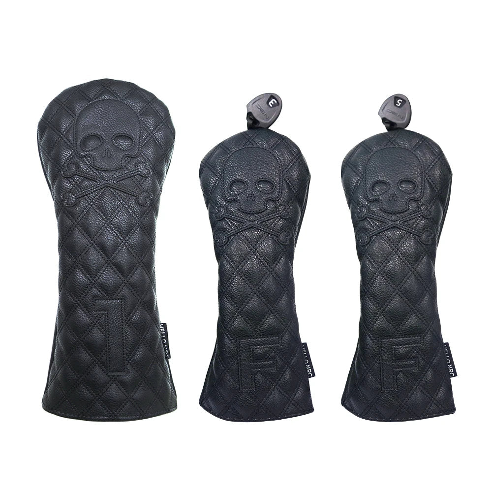 Golf Skull Pattern Soft Durable Golf Club Covers - Black 135 - Club Rehab