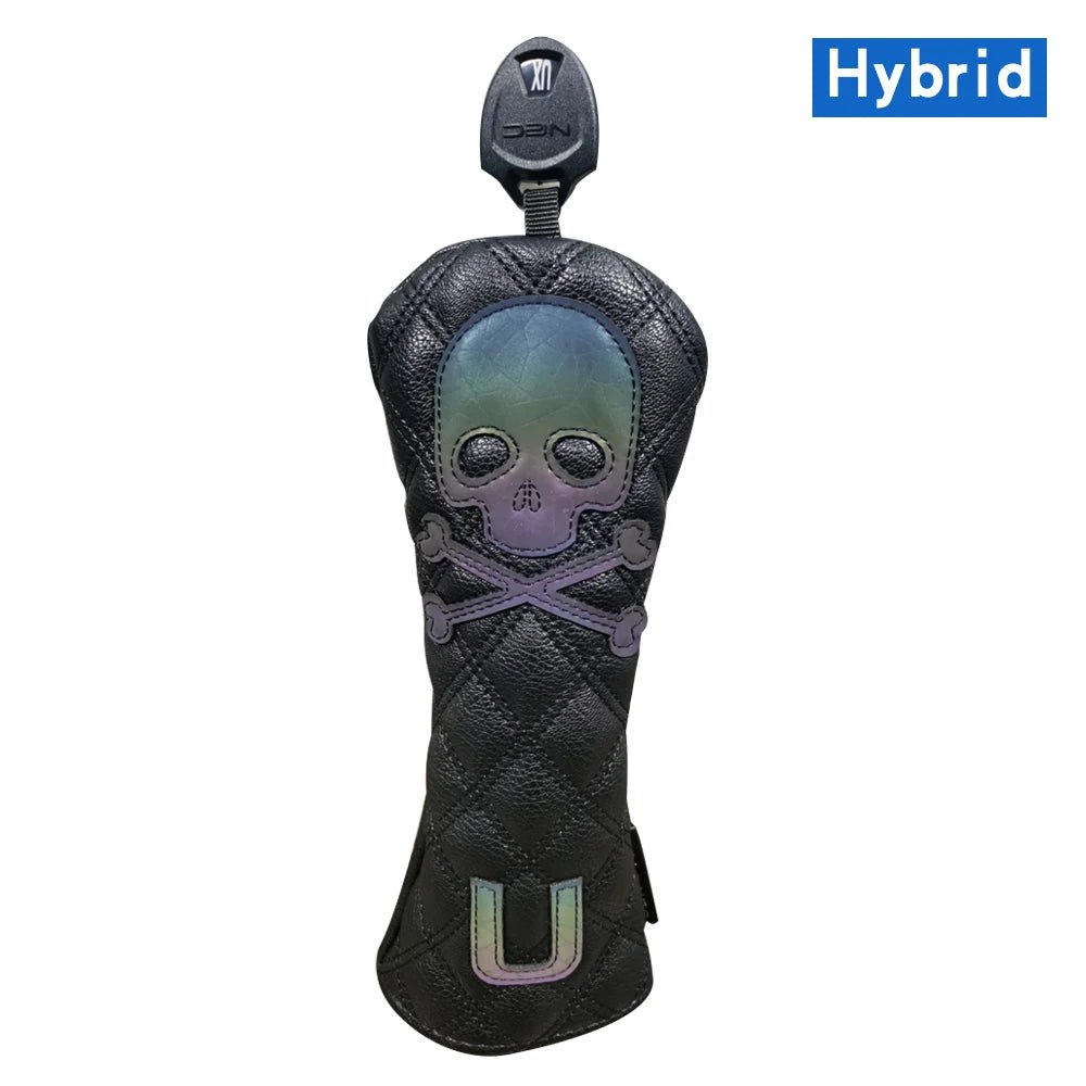 Golf Skull Pattern Soft Durable Golf Club Covers - Black for Hybrid C - Club Rehab