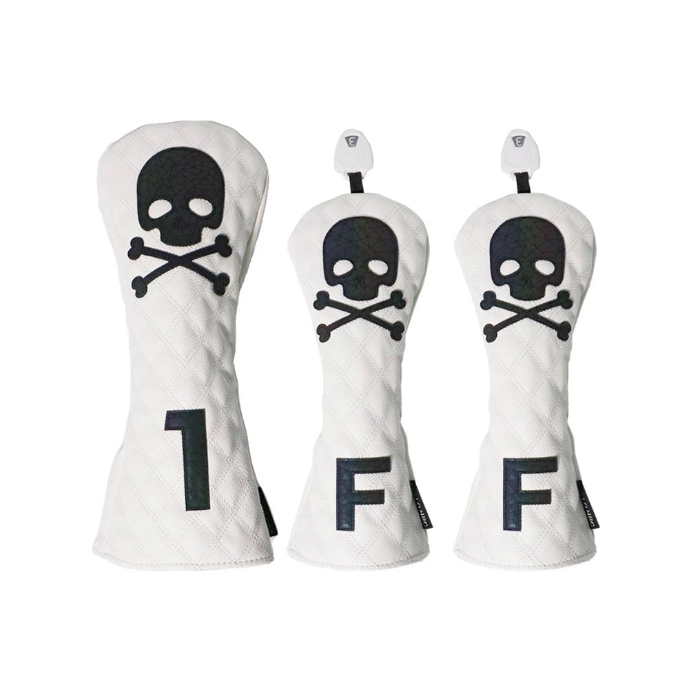 Golf Skull Pattern Soft Durable Golf Club Covers - White 135 I - Club Rehab
