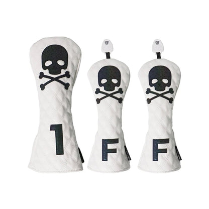 Golf Skull Pattern Soft Durable Golf Club Covers - White 135 I - Club Rehab