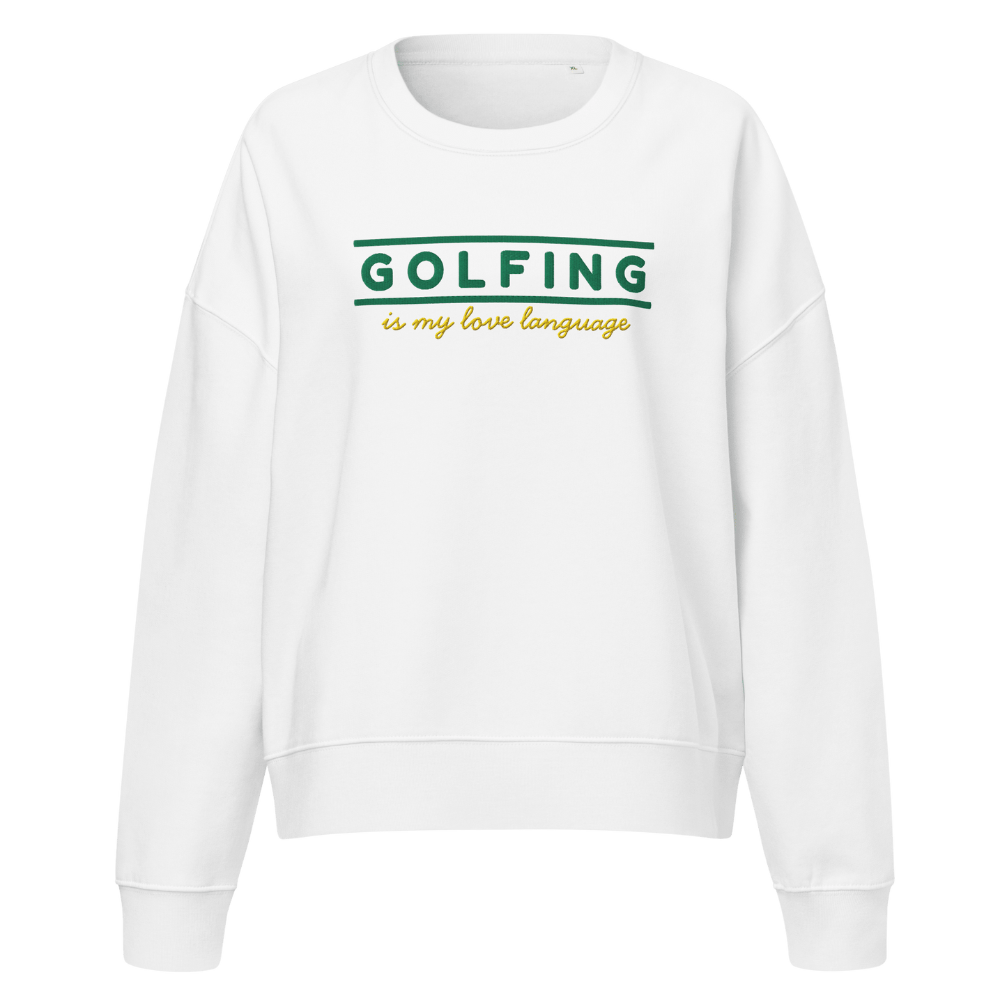 Golfing Is My Love Language Women's Sweatshirt - White S - Club Rehab