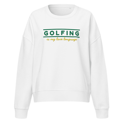 Golfing Is My Love Language Women's Sweatshirt - White S - Club Rehab