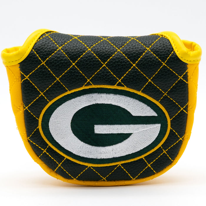 Green Bay Packers Solid Mallet Putter quilted headcover, front view