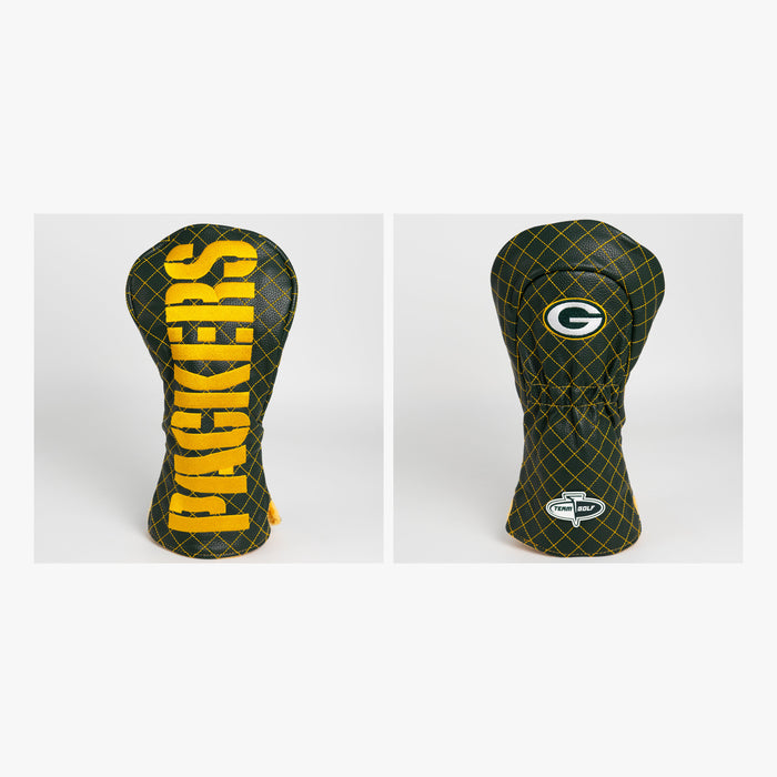 Green Bay Packers Solid Quilted Driver Headcover, front and back views