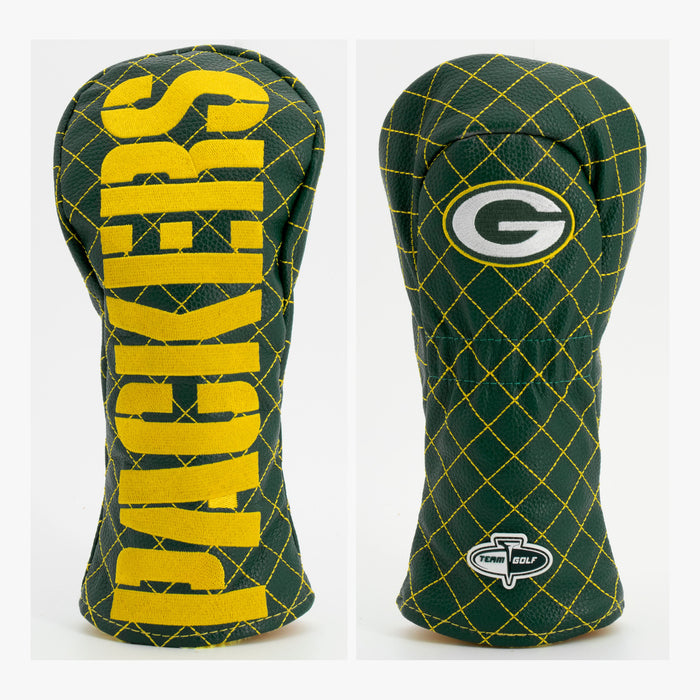 Green Bay Packers Solid Quilted Fairway Headcover, front and back views