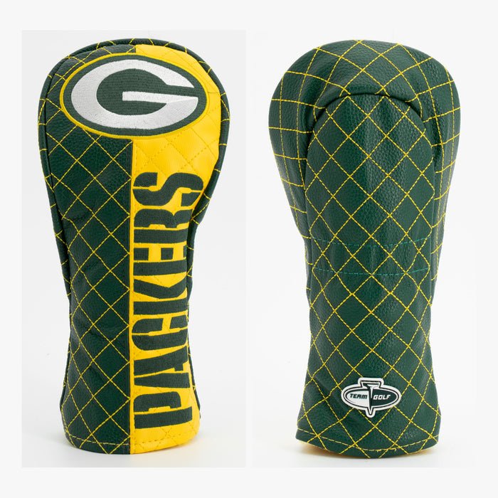 Green Bay Packers Split Quilted Fairway Headcover, front and back views
