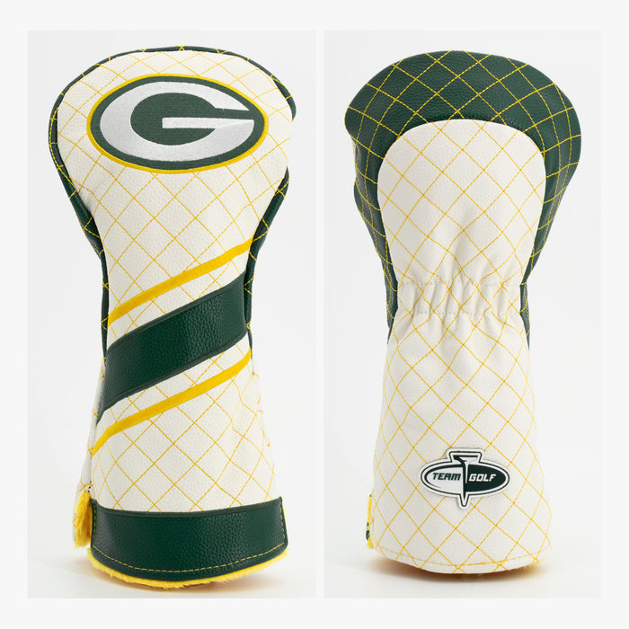 Green Bay Packers Striped Quilted Driver Headcover, front and back views