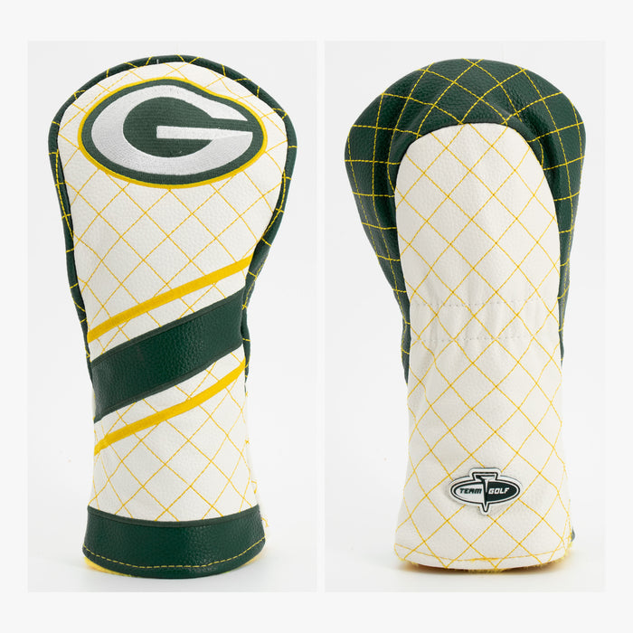 Green Bay Packers Striped Quilted Fairway Headcover, front and back views