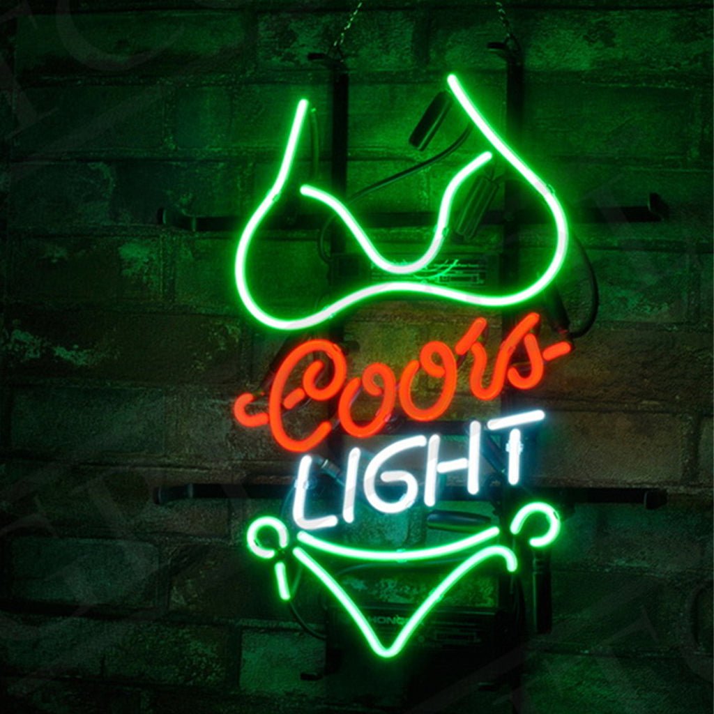 Green Bikini Set Coors Light Neon Signs Light - Club Rehab