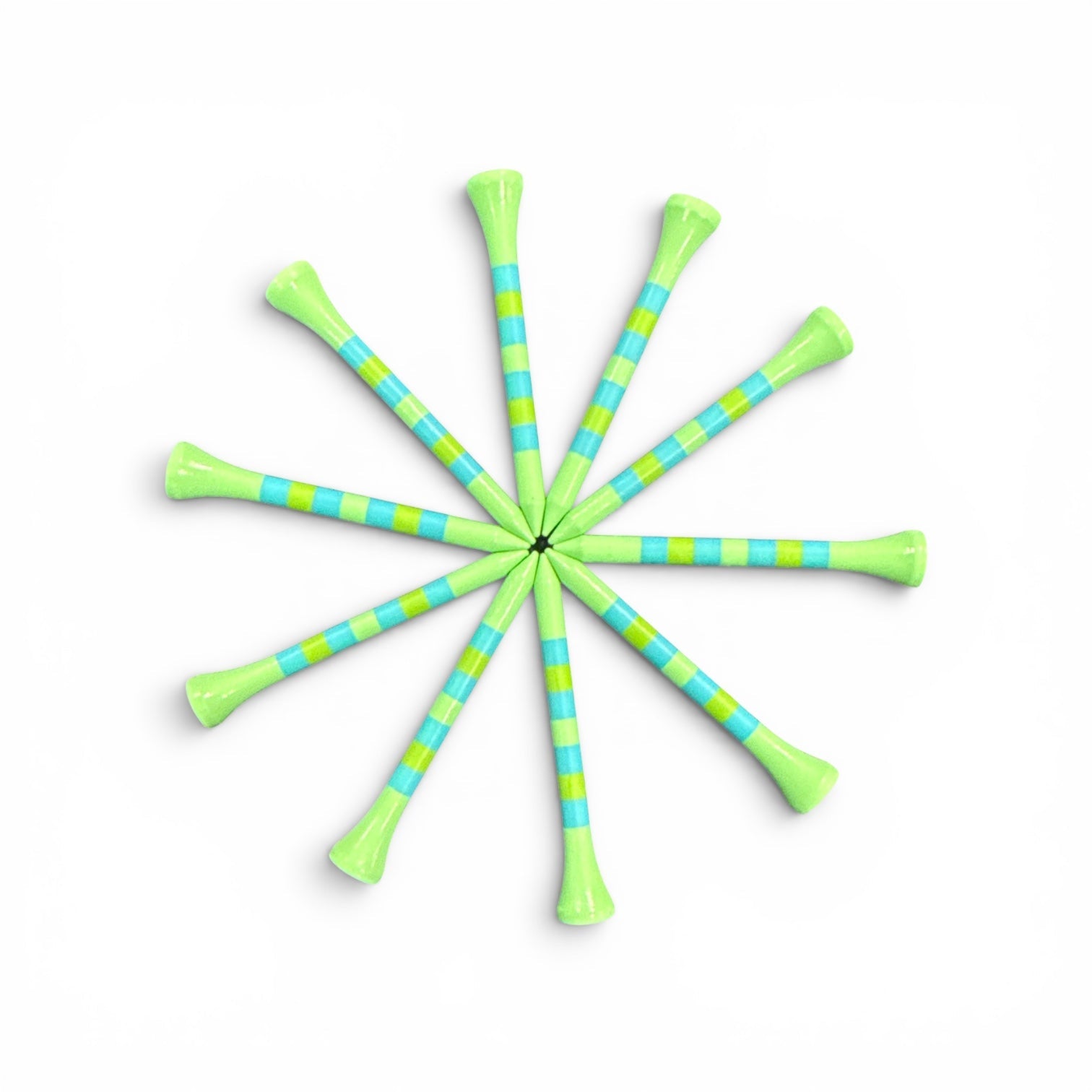 Green Blue Stripe Premium Wooden Golf Tees | 2 3/4” Standard Size | 45 Pack Set | Durable Painted Wood Tees | Unique Designs - Club Rehab