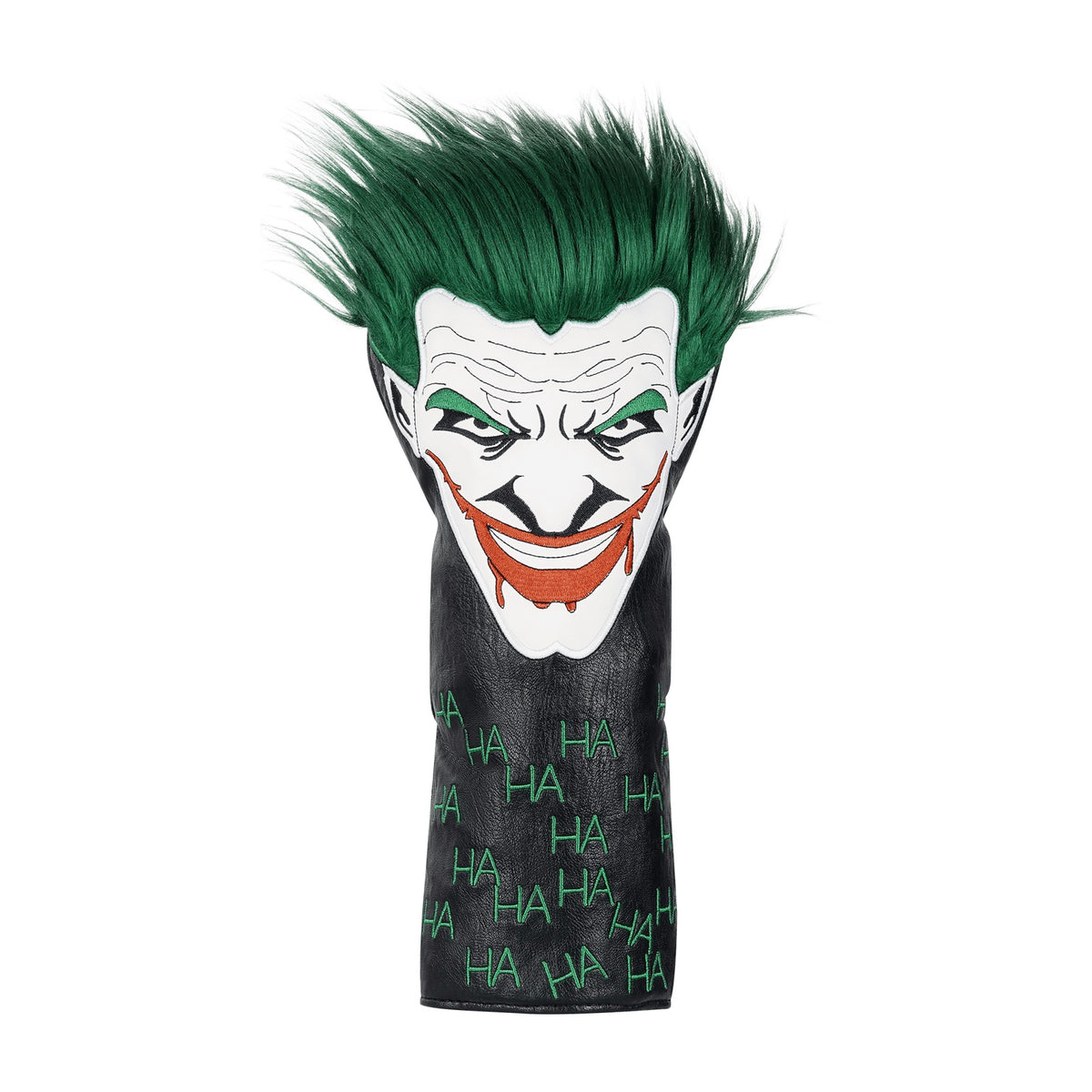 Green Hair Joker driver headcover front view - Club Rehab
