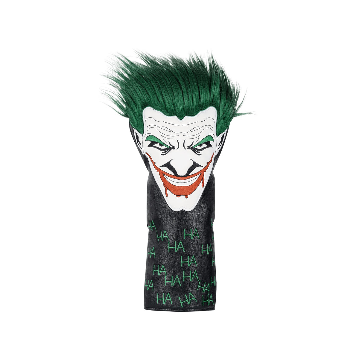 Green Hair Joker fairway headcover front view - Club Rehab