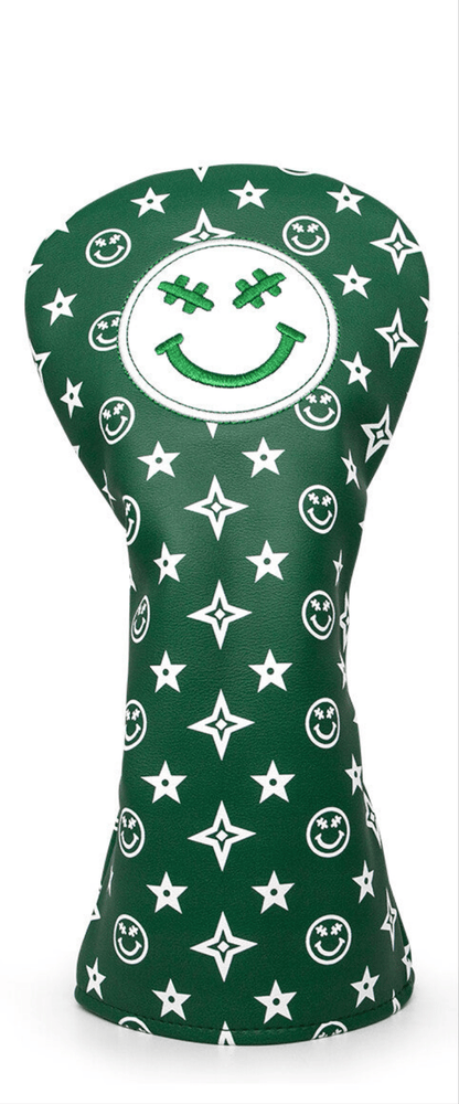 Green Smiley Star Driver Headcover – Good Vibes Only - Club Rehab