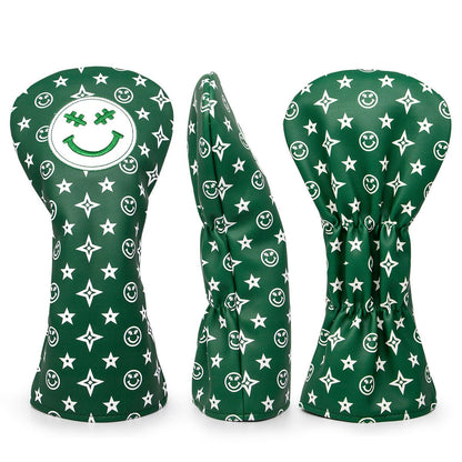 Green Smiley Star Driver Headcover – Good Vibes Only - Club Rehab