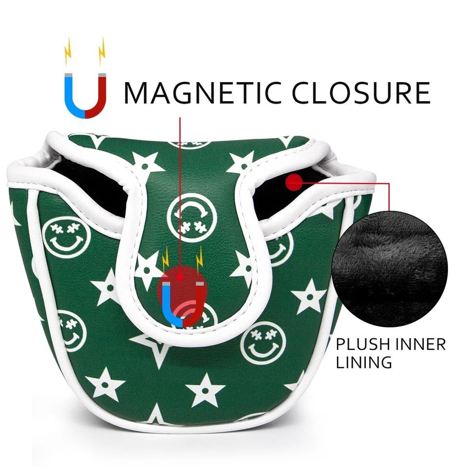 Green Smiley Star Driver Headcover – Good Vibes Only - Mallet - Club Rehab