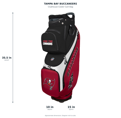 Tampa Bay Buccaneers Clubhouse Cooler Cart Bag - approximate dimensions