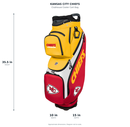 Kansas City Chiefs Clubhouse Cooler Cart Bag - approximate dimensions