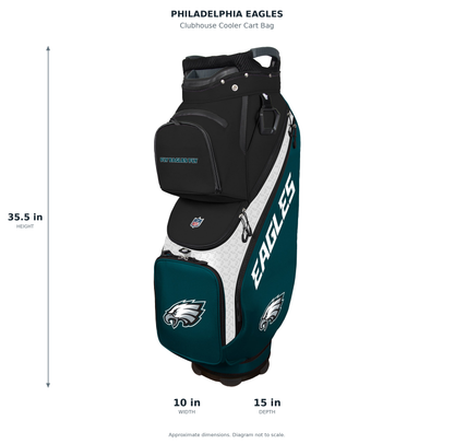 Philadelphia Eagles Clubhouse Cooler Cart Bag - approximate dimensions