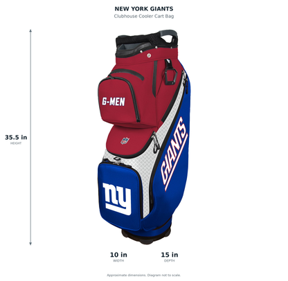 New York Giants Clubhouse Cooler Cart Bag - approximate dimensions