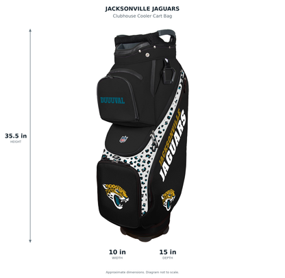 Jacksonville Jaguars Clubhouse Cooler Cart Bag - approximate dimensions