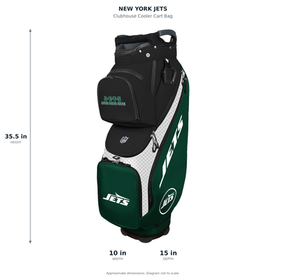 New York Jets Clubhouse Cooler Cart Bag - approximate dimensions