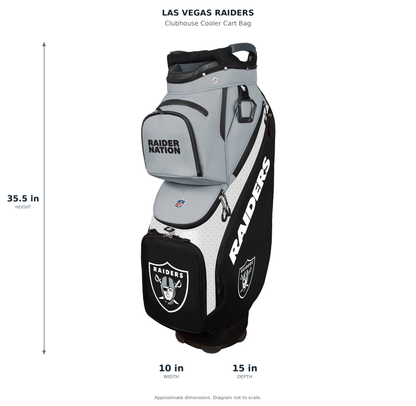 Las Vegas Raiders Clubhouse Cooler Cart Bag - approximate dimensions