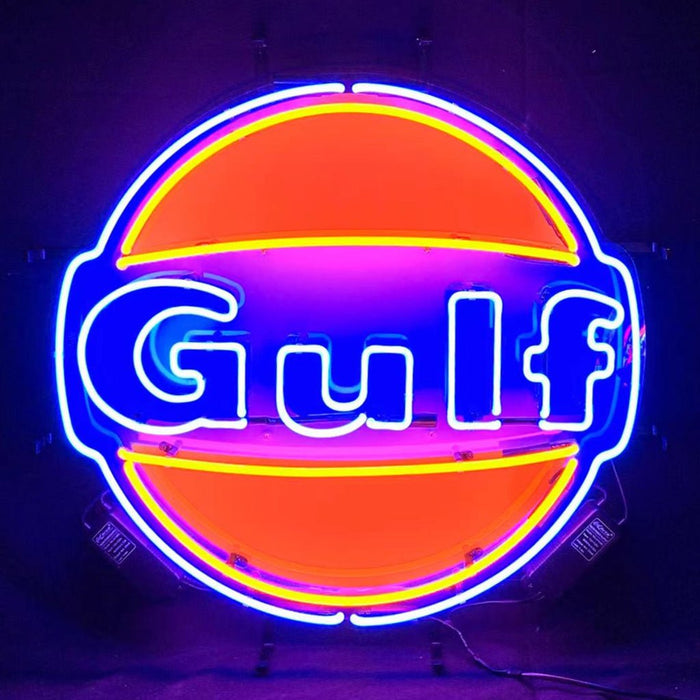 Gulf Gasoline Neon Signs Light - 19"x19" - Club Rehab