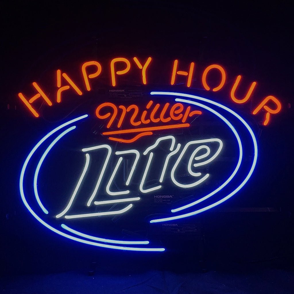 Happy Hours Miller Lite Beer Neon Sign Light - Club Rehab