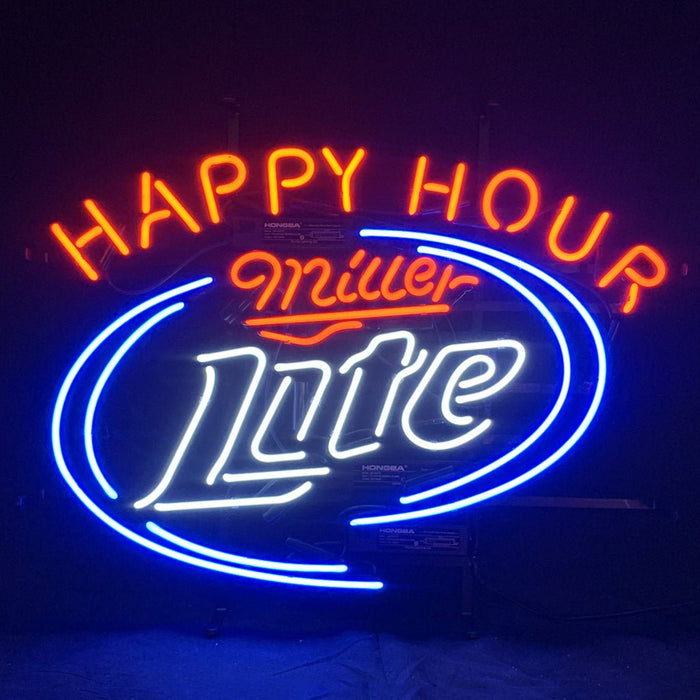 Happy Hours Miller Lite Beer Neon Sign Light - Club Rehab