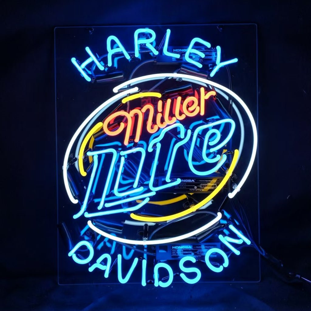 Harley Davidson Miller Lite Neon Signs - Club Rehab