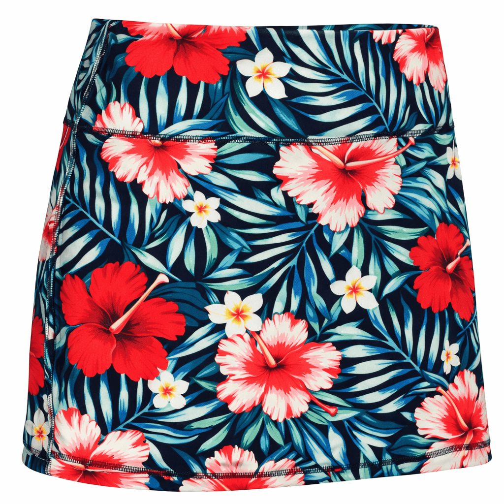 ReadyGOLF Hawaiian Punch women’s golf skort with tropical flowers and foliage