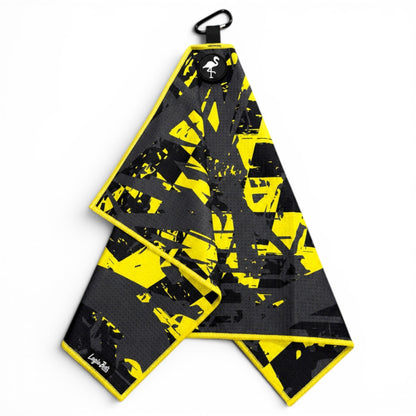 Hazard Hustle Golf Towel | 24” x 16” Microfiber Towel | Magnetic Clip & Carabiner | Premium Golf Accessory - Club Rehab