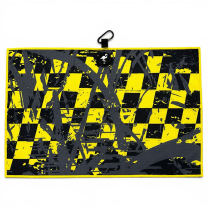 Hazard Hustle Golf Towel | 24” x 16” Microfiber Towel | Magnetic Clip & Carabiner | Premium Golf Accessory - Club Rehab