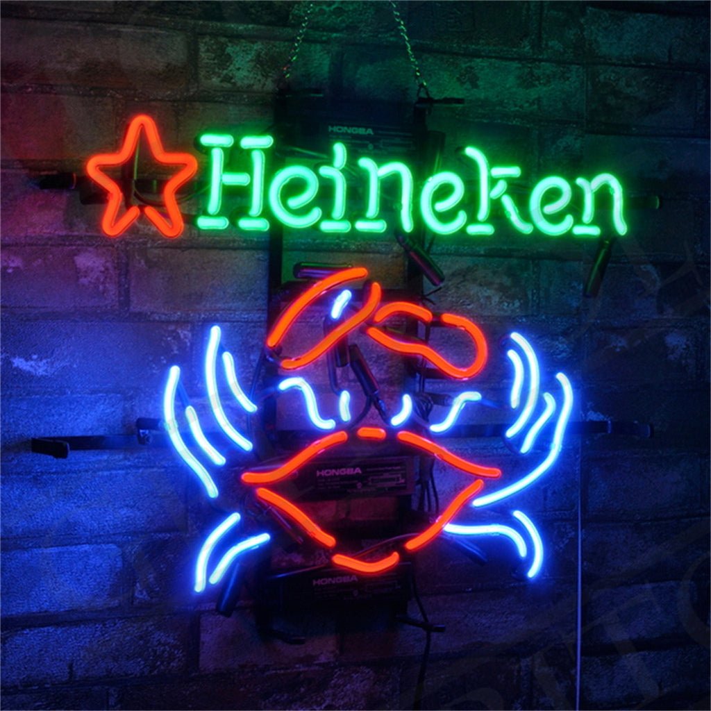 Heineken Beer Crab Neon Signs Light - Club Rehab