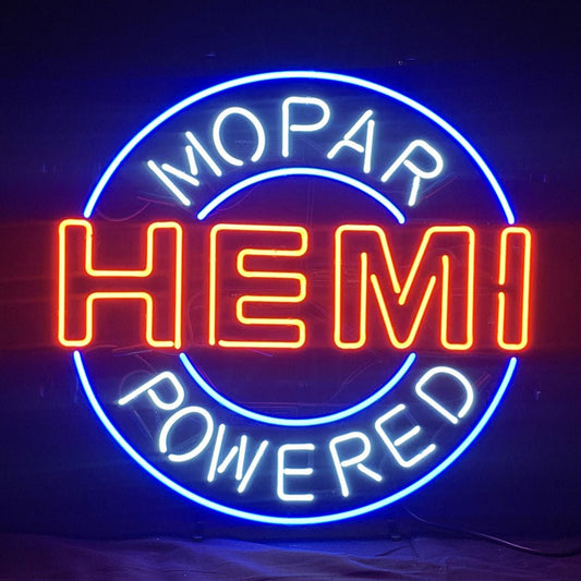 Hemi Mopar Powered Neon Light Sign - Club Rehab