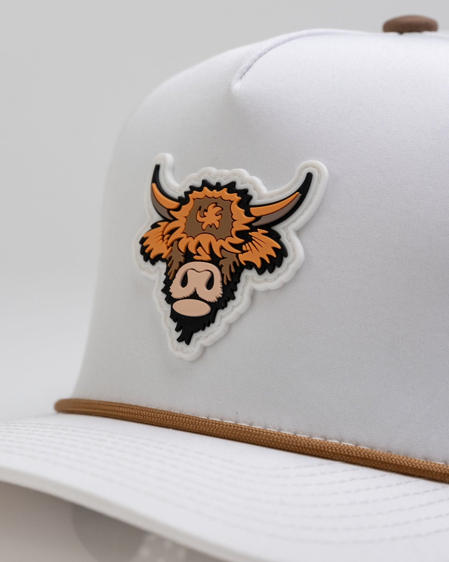 Highland Cow White - Perforated Rope Hat - Club Rehab