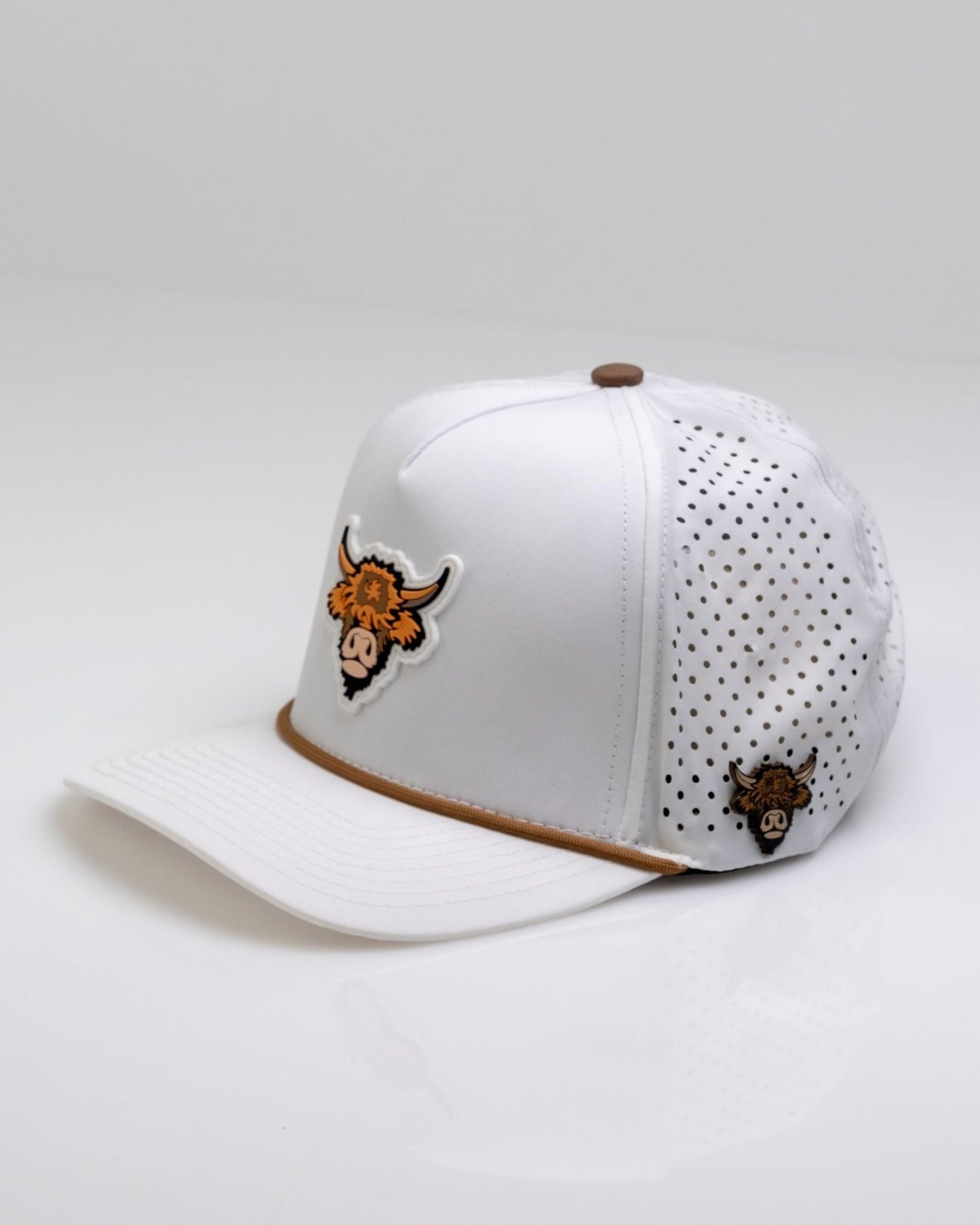 Highland Cow White - Perforated Rope Hat - Club Rehab