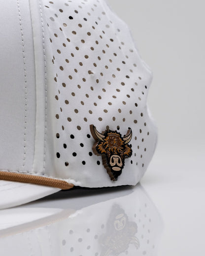 Highland Cow White - Perforated Rope Hat - Club Rehab