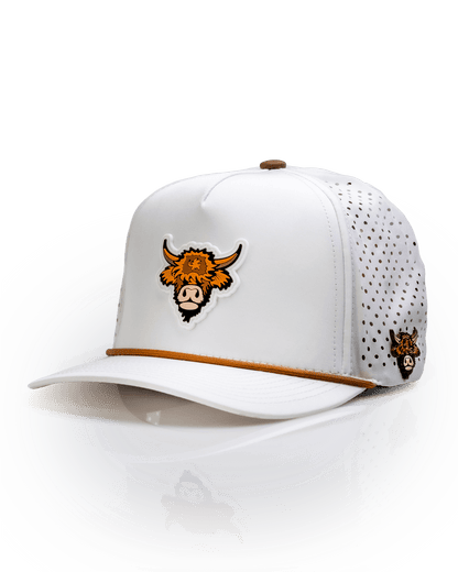 Highland Cow White - Perforated Rope Hat - Club Rehab