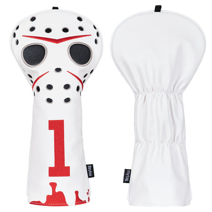 Golf club head cover with number 1 and red accents on a white background