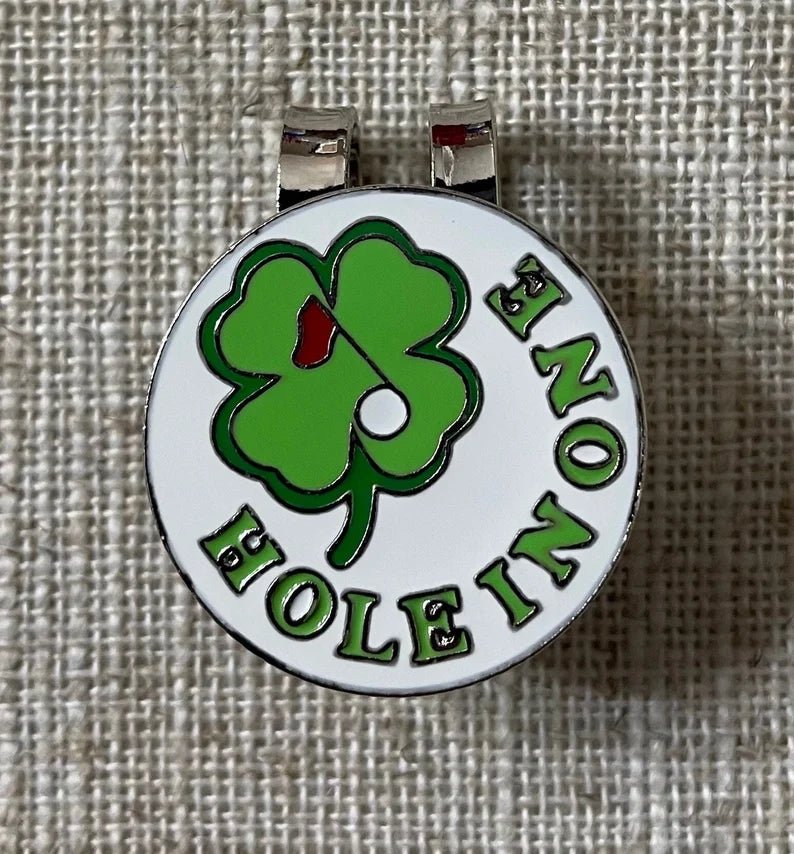 Hole in One Lucky Clover Golf Ball Marker Clip - Club Rehab