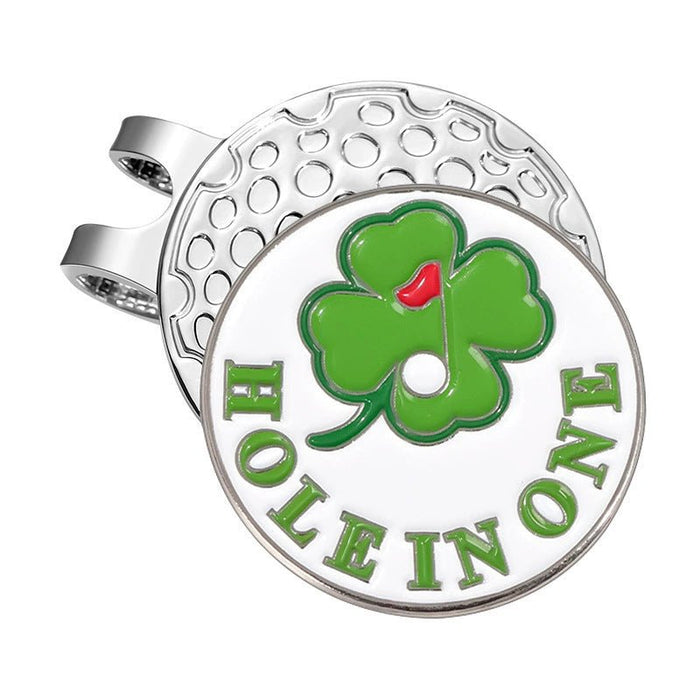 Hole in One Lucky Clover Golf Ball Marker Clip - Club Rehab