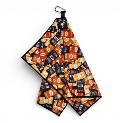 Hot Sauce Golf Towel | Premium Double - Sided Microfiber | Heavy - Duty Magnetic Towel with Carabiner Clip | 24 x 16 in - Club Rehab